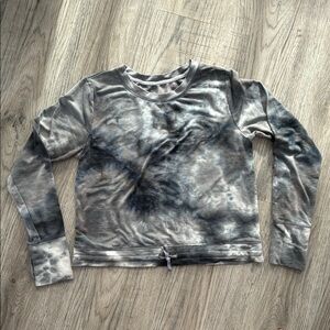Tie-Dye Long Sleeve Cropped Shirt